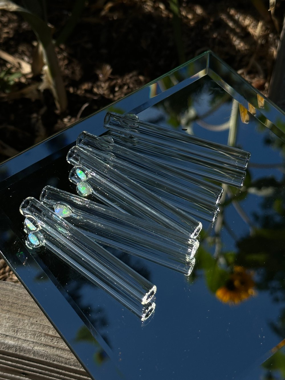 Image of Mini Glass Opal Straw