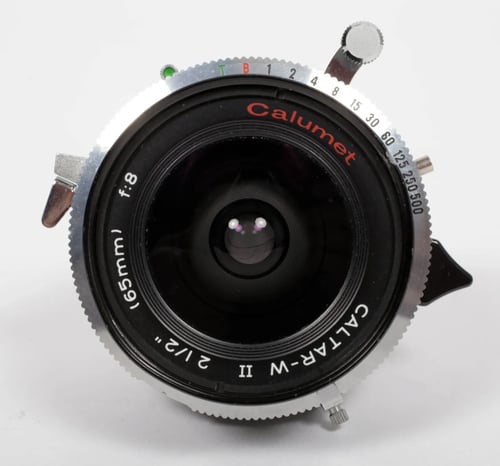 Image of Schneider Super Angulon MC 65mm F8 lens in Copal #0 shutter (Caltar W - II)