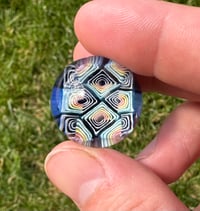 Image of Rainbow tribal backed in blue 22.5mm