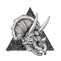 Triceratops Skull 8"x8" Print