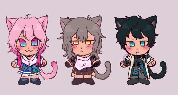 Image of HSR TRIO CAT CHARM [PREORDER]