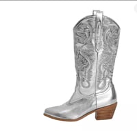 Silver Cowboy Boots 