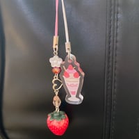 Image 3 of Strawberry phone charm 