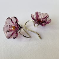 Image 2 of Amethyst Flower Earrings