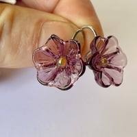 Image 4 of Amethyst Flower Earrings