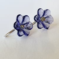 Image 2 of Violet Flower Earrings