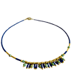 One of a Kind - Gold Lapis & Turquoise Fringe Necklace