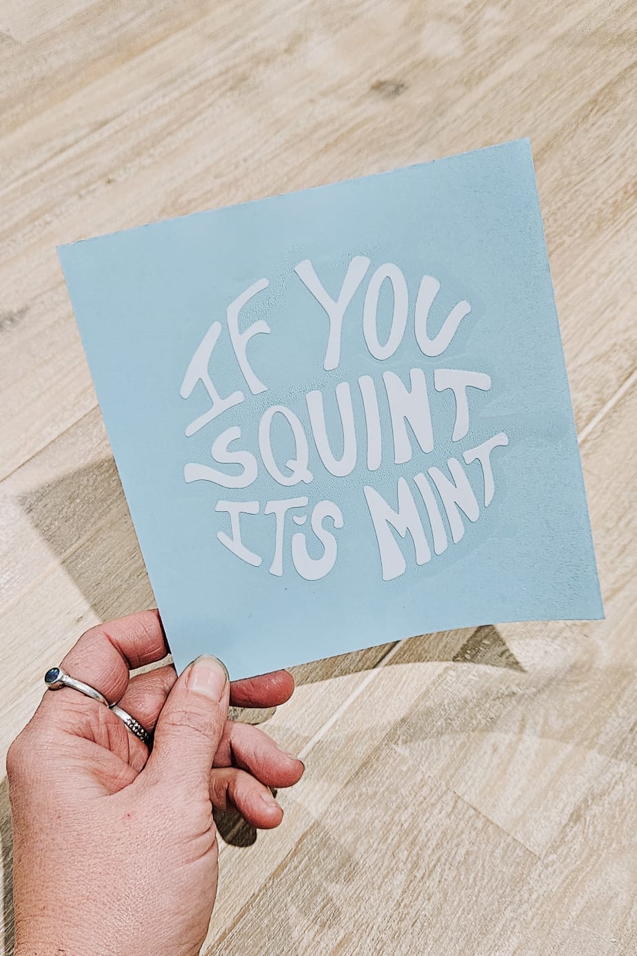 Image of 'If you squint, it's mint' Vinyl Transfer Sticker