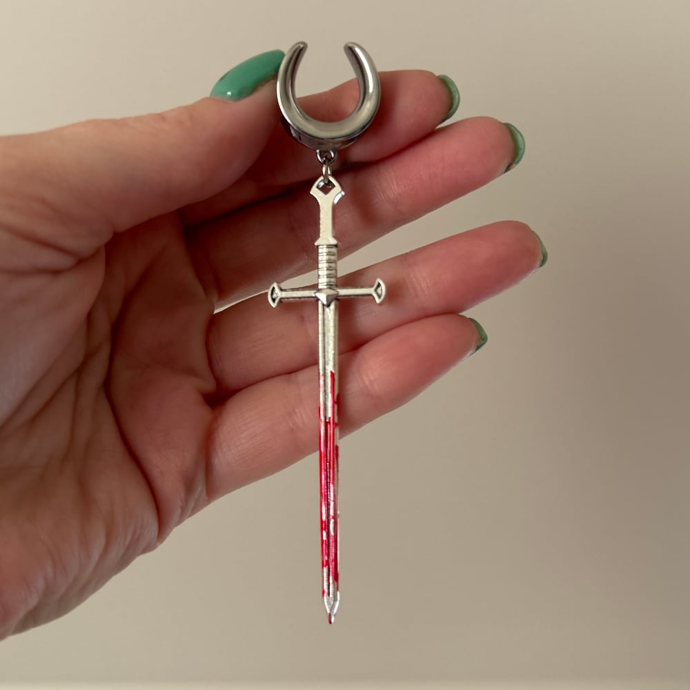 Image of Bloody Sword Saddle Dangles (sizes 2g - 1 1/2)