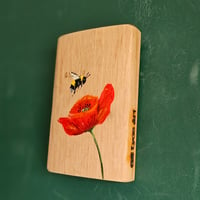 Image 2 of Poppy and Bee Scottish Stave Art 