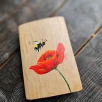 Image 5 of Poppy and Bee Scottish Stave Art 