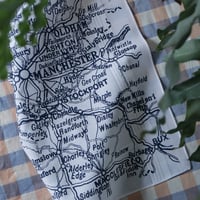 Image 2 of Greater Manchester vintage map printed handkerchief 