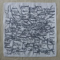 Image 5 of Greater Manchester vintage map printed handkerchief 