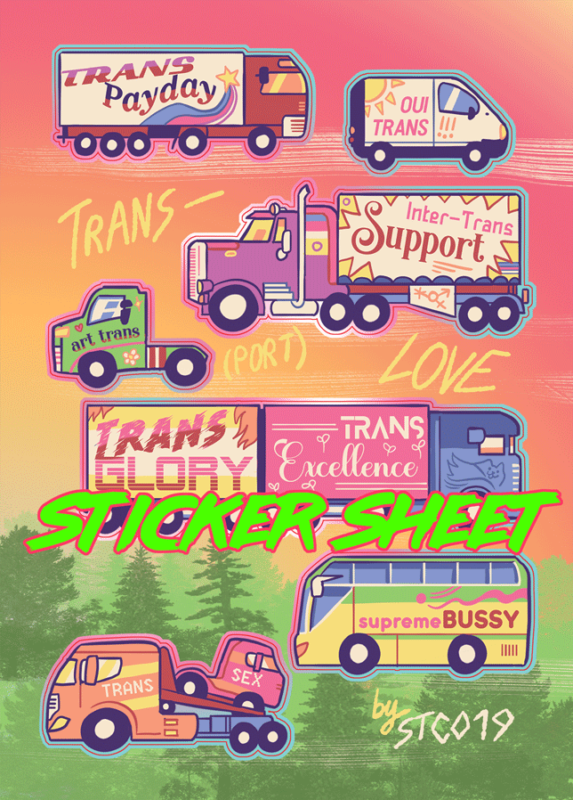 Trans(port) Love - sticker sheet 