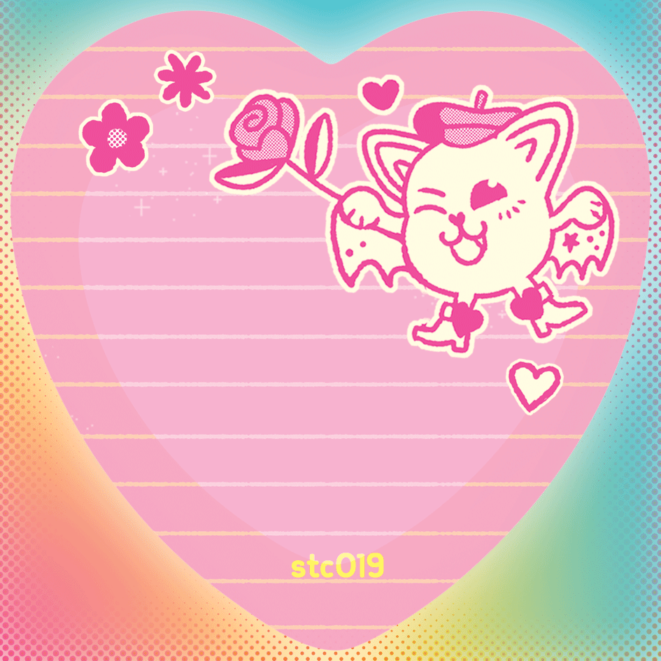 Heart-shaped sticky notes 🦇​