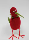 Rafie, felted wool bird sculpture