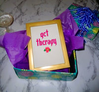 Image 3 of "Get Therapy" Embroidery Art Print 4"x6"