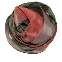 Image 1 of 10YD.  SUMAC  HAND DYED RECYCLED SARI SILK RIBBON BUNDLES by COLOR KISSED SILK