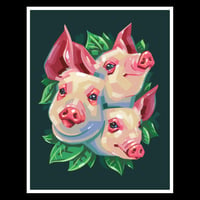 Piglet Bouquet - Signed 11"x14" Prints, Edition of 100