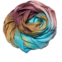 Image 3 of 10YD. FLUTTER HAND DYED RECYCLED SARI SILK RIBBON BUNDLES by COLOR KISSED SILK