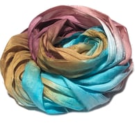 Image 5 of 10YD. FLUTTER HAND DYED RECYCLED SARI SILK RIBBON BUNDLES by COLOR KISSED SILK