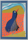 Blue bird, framed painting