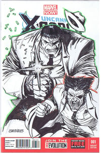 Wolverine & Hulk Sketch Cover