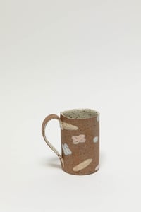 Image 6 of Tall Mug - Pastel Flowers on Sandy Clay