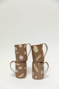 Image 1 of Tall Mug - Pastel Flowers on Sandy Clay