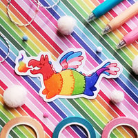 Image 1 of Fiery Pride Dragon Sticker