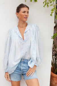 Image 3 of India Pleated Top Blue Indian Paisley