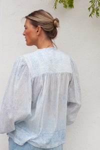 Image 4 of India Pleated Top Blue Indian Paisley