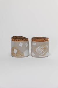 Image 1 of White Flower Granite Slate - Small Canister