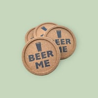 Image 1 of Beer Me Cork Coaster Set