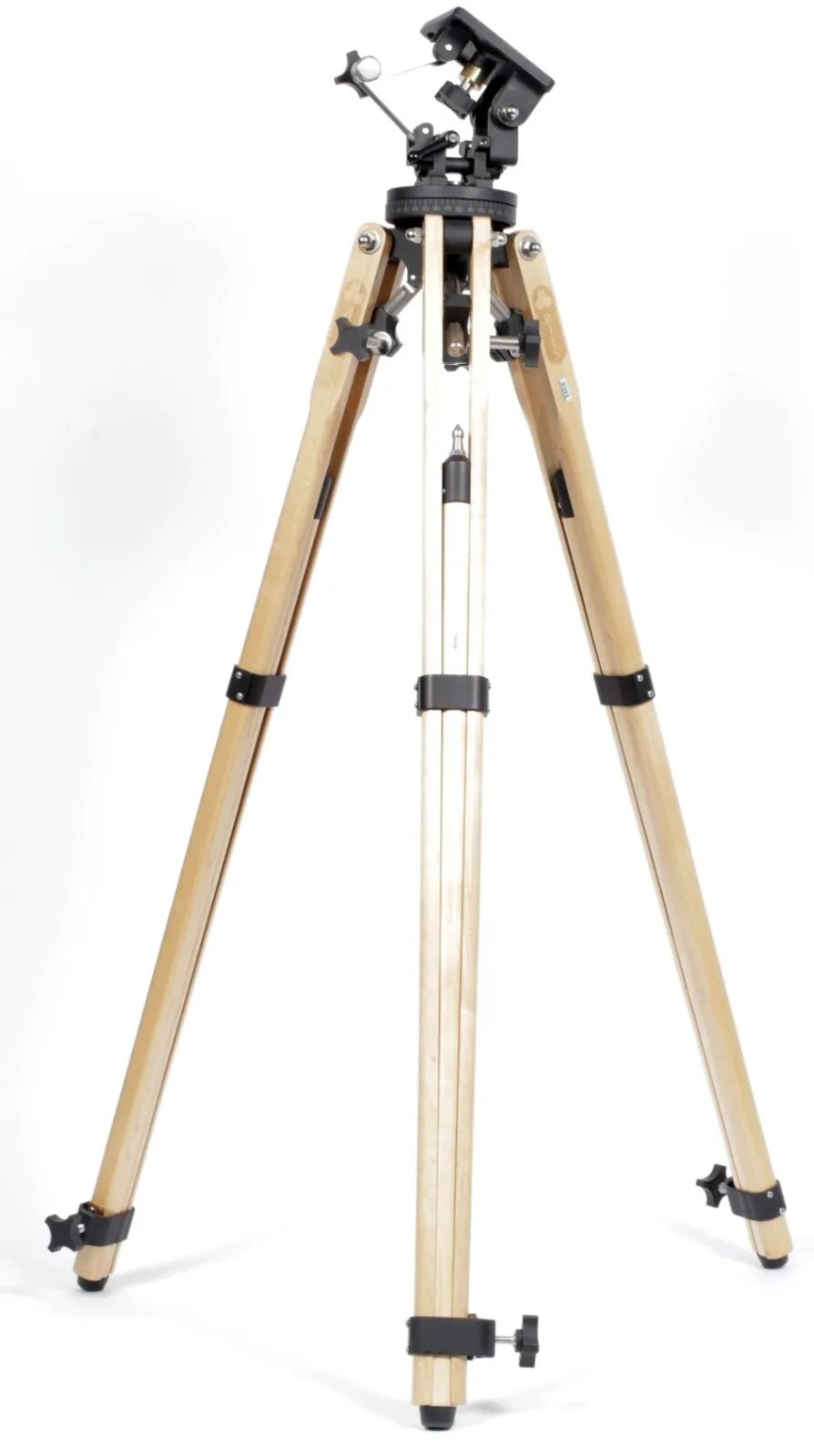 Image of Ries J100 wooden tripod legs with J250 double tilt tripod head #9391