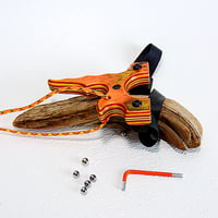 Image 5 of Wooden Sling Shot, Tequila Sunrise Spectraply Wood, OTF for Right Hander Slingshot, Catapult