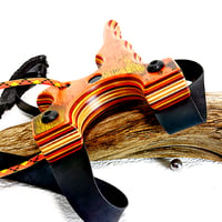 Image 7 of Wooden Sling Shot, Tequila Sunrise Spectraply Wood, OTF for Right Hander Slingshot, Catapult