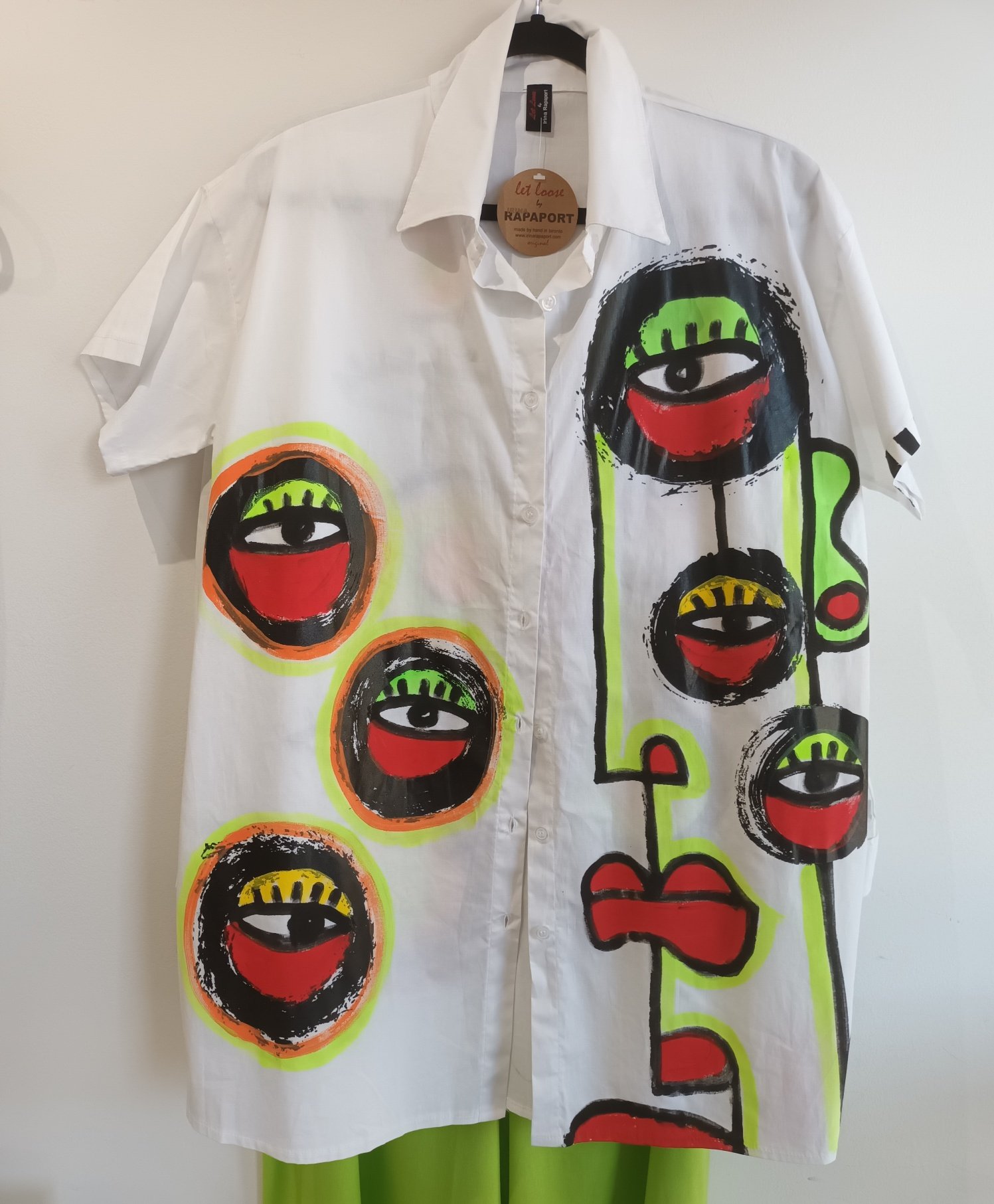 Image of white hand painted shirt