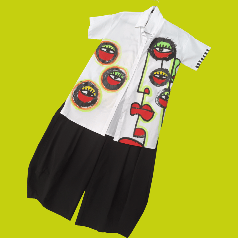 Image of white hand painted shirt