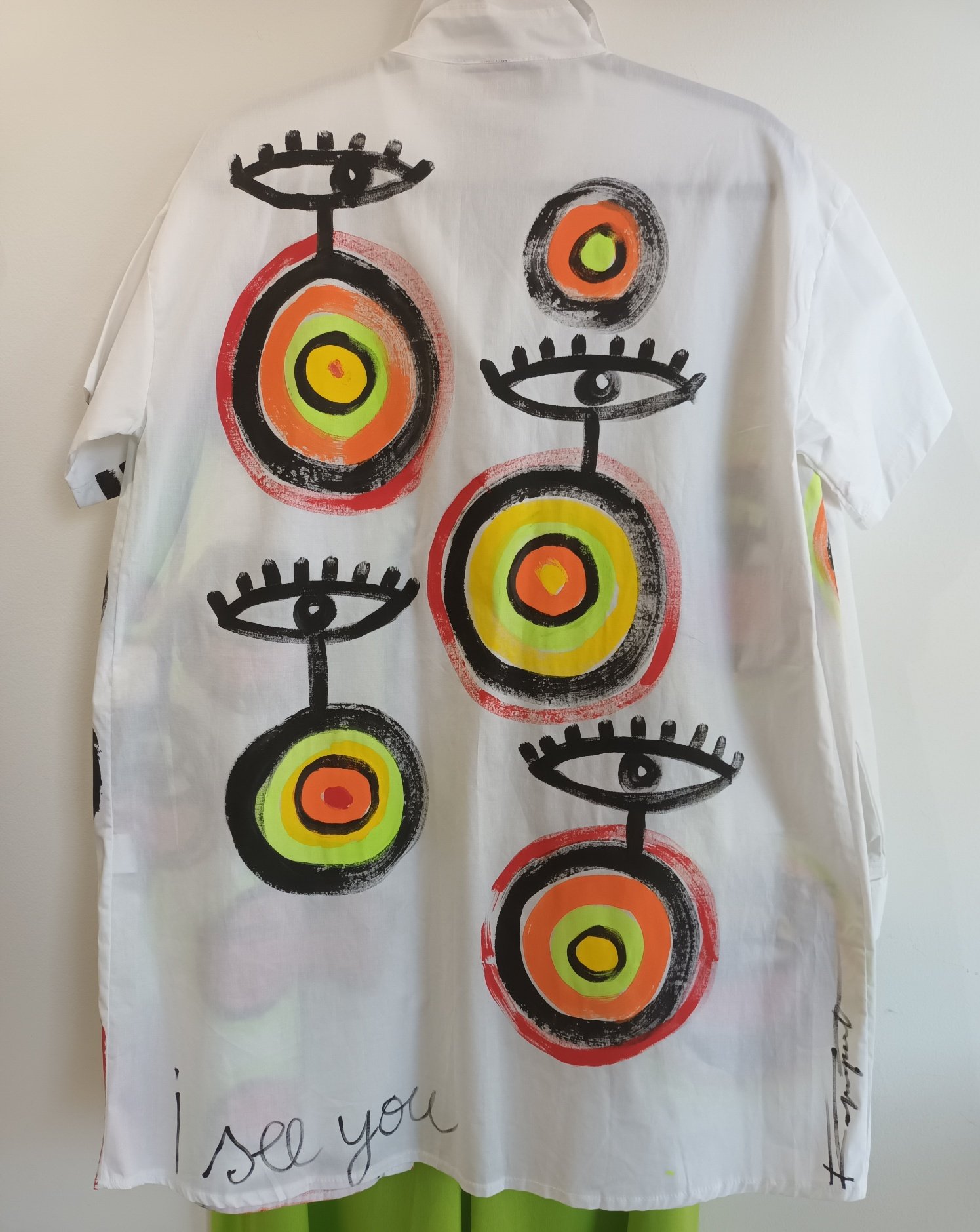 Image of white hand painted shirt