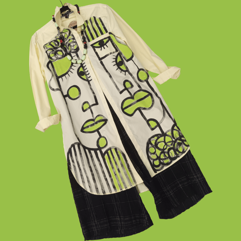 Image of pale yellow shirt, handpainted