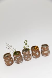 Image 2 of Gourd Vase - Pastel Flowers on Sandy Clay