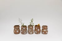 Image 3 of Gourd Vase - Pastel Flowers on Sandy Clay