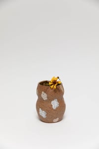 Image 6 of Gourd Vase - Pastel Flowers on Sandy Clay