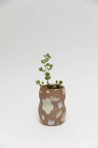 Image 9 of Gourd Vase - Pastel Flowers on Sandy Clay