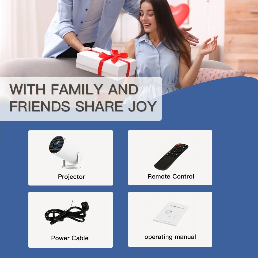 MSL PRO Mini Projector LYNCAST 4K 180 'rotation HD Android 11 WiFi6 BT5.0 260ANSI 1080P Cinema Out