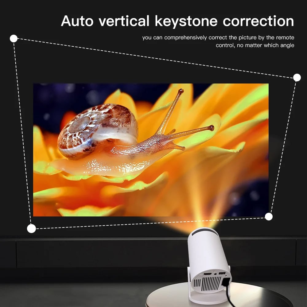 MSL PRO Mini Projector LYNCAST 4K 180 'rotation HD Android 11 WiFi6 BT5.0 260ANSI 1080P Cinema Out
