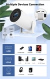 MSL PRO Mini Projector LYNCAST 4K 180 'rotation HD Android 11 WiFi6 BT5.0 260ANSI 1080P Cinema Out