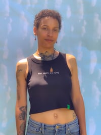 Image 1 of "The adults are lying." Cropped Tank Top
