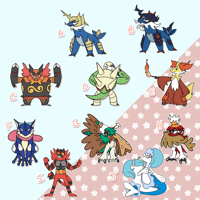 Pokemon Starter Final Evolution Stickers (Singles)